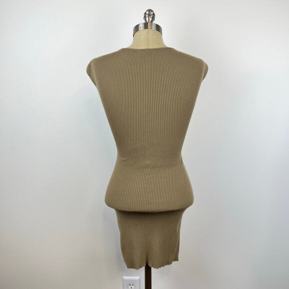 Aritzia Wilfred Free Cut-Out Knit Mini Dress in Olive/Khaki (Sz XXS) - Picture 10 of 15